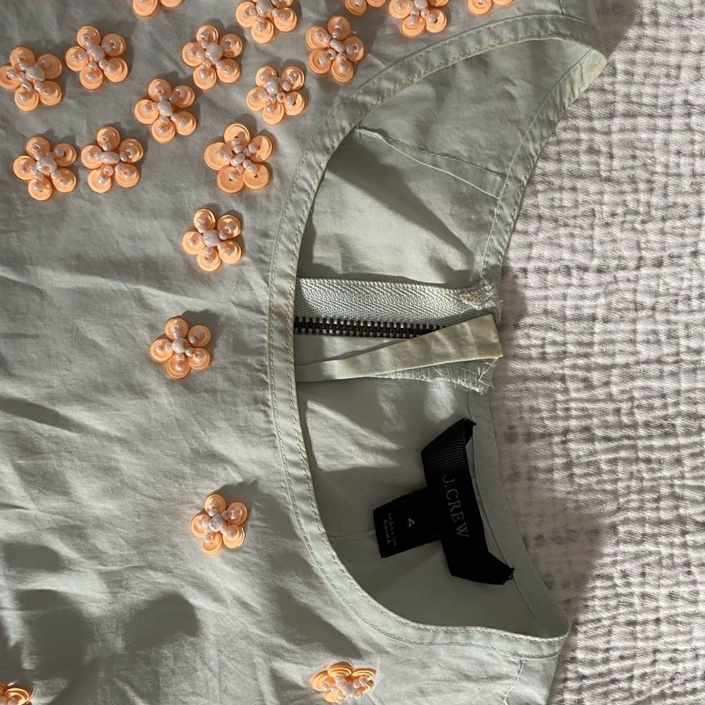 💙 J.Crew Flower Beaded Top - Picture 4 of 5
